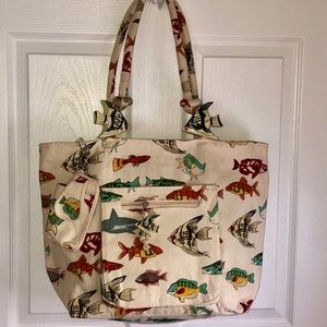 NWT Fish Design Tote with lots of storage.